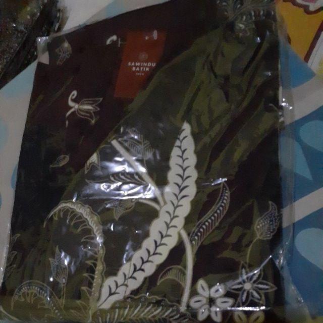 Batik Pria Merak Khayangan Biru Size M - Xxl  Batik Solo Katun Sragenan Full Furing