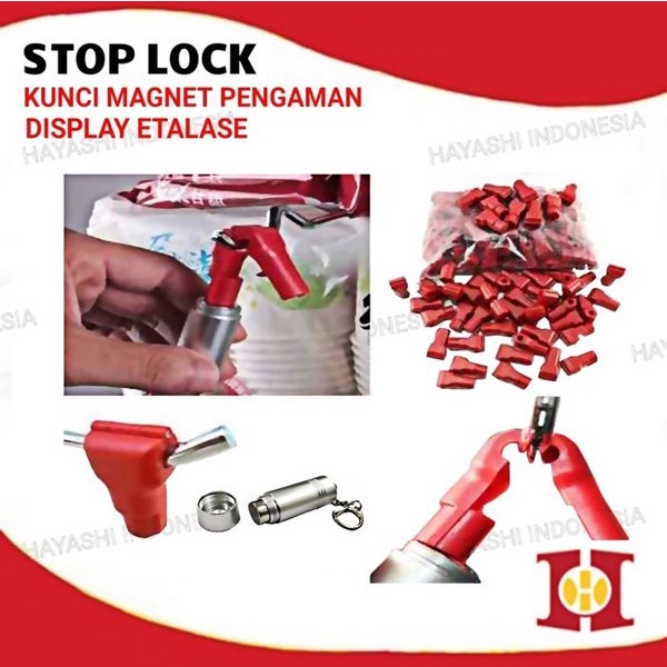 Kunci Pengaman Display Etalase Stop Lock Kunci Magnet-10pcs