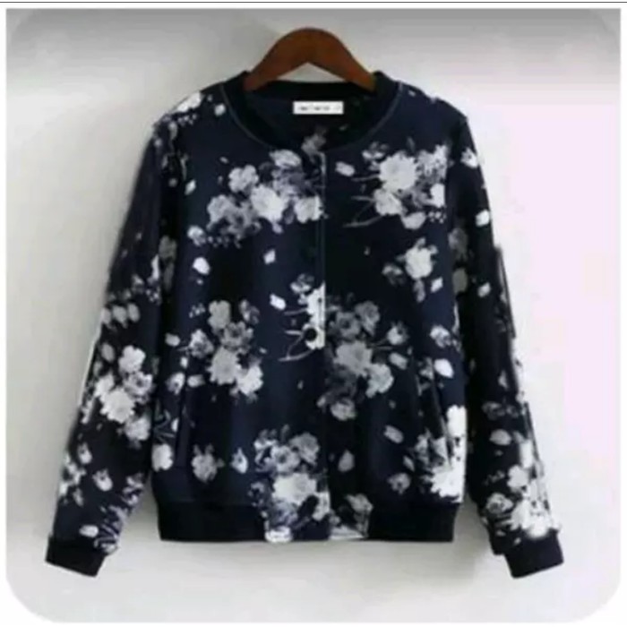 Jaket Bomber Motif Bunga