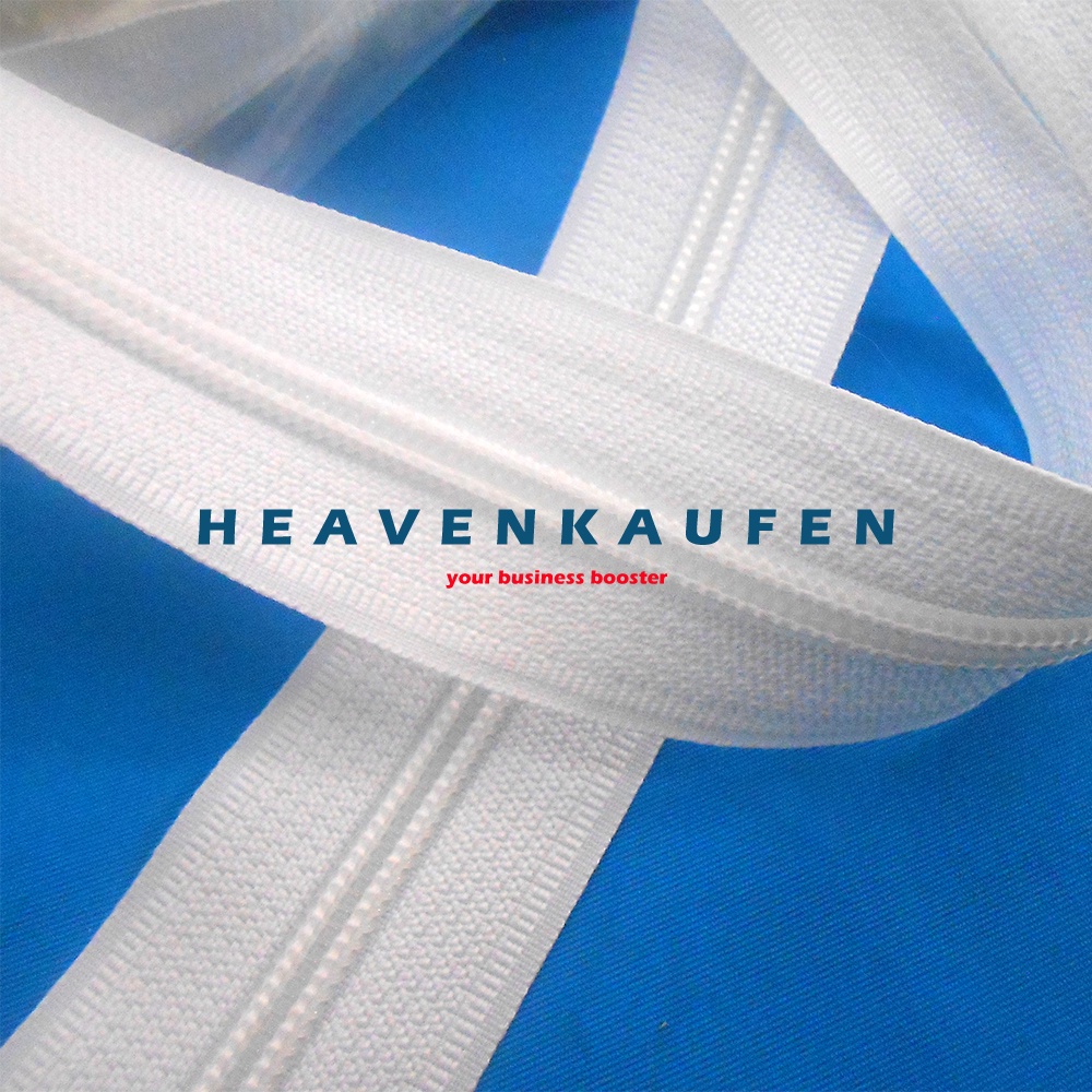 Resleting Zipper Ritsleting Retsleting Longchain YEE Coil Gigi Halus No 5 Warna Putih Meteran