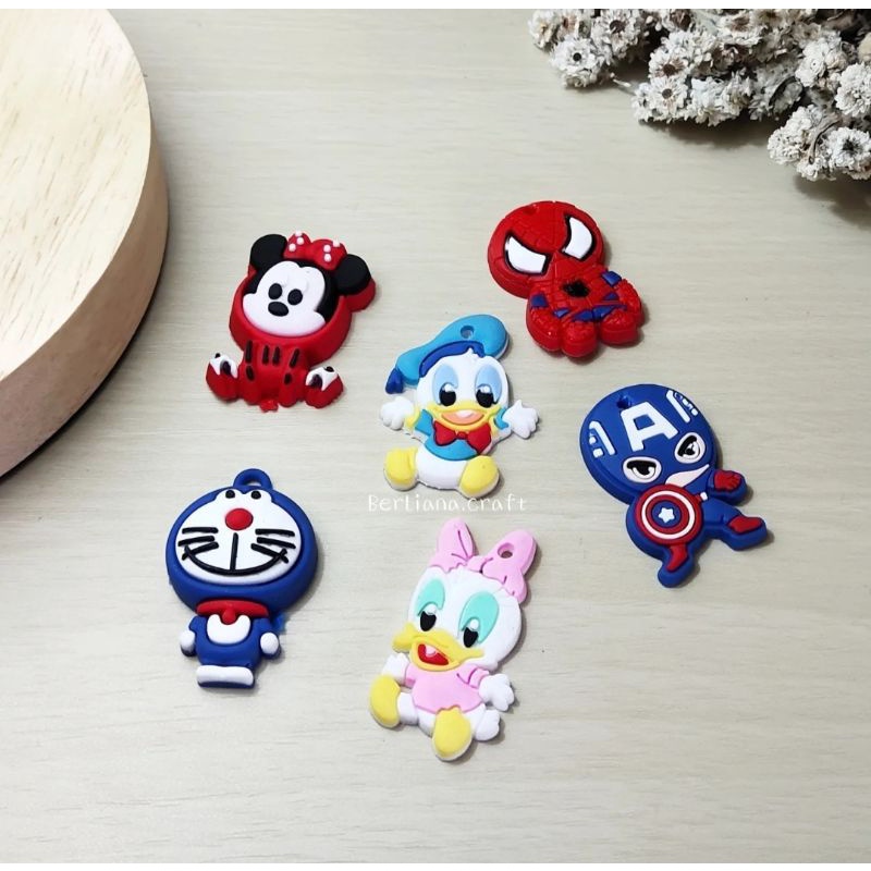 (Per pcs) Clay Rubber Kartun dan Marvel