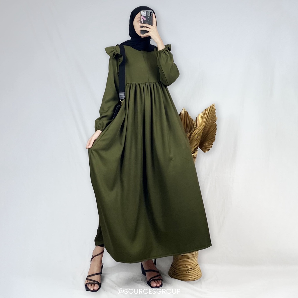 BEFAST - ZRX OOTD Wanita Dress FIE / NATASYA DRESS WANITA PREMIUM / Pakaian dress Perempuan Maxi / Dress Kondangan Wanita Muslimah / Dress Polos Formal / Keluaran Terbaru 2022 / Dress Banyak Warna / LongDress Lengan Panjang Formal