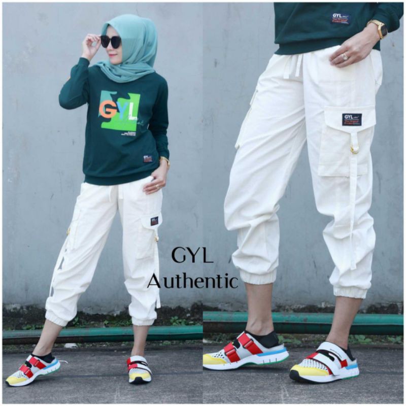 CELANA CARGO GYL CANVAS BW PUTIH