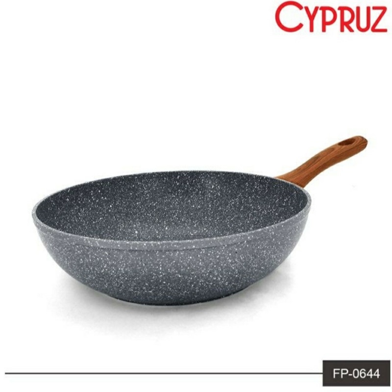 Cypruz Fry wok 20 cm, 24 cm, 26 cm &amp; 28 cm 3mm Induksi Marble / Penggorengan Cyprus Induksi