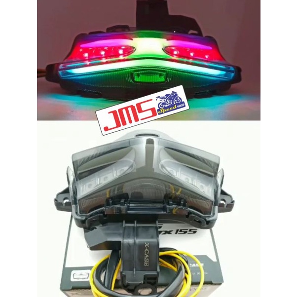 lampu stop belakang aerox 155 led plus sen running kuning stop dan senja biru dan merah