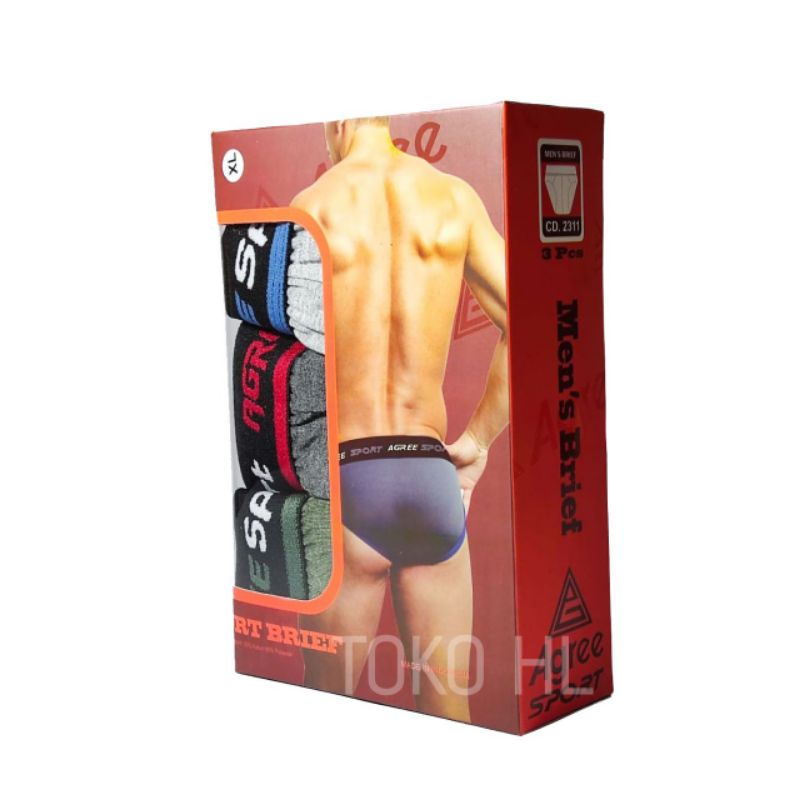 Celana Dalam Pria Agree Sport 2311 &amp; 2311B Isi 3 PCS