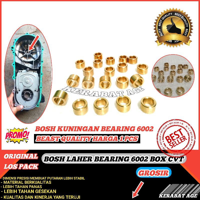 BUSH/BOS BEARING CVT 6002 BEAT VARIO KUNINGAN 1 PCS