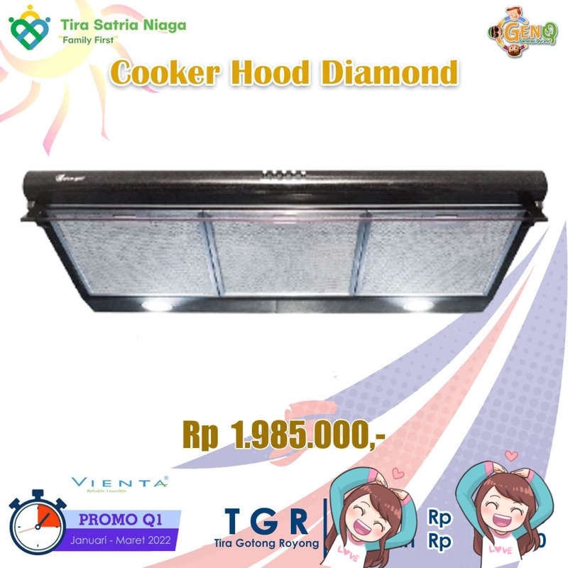 Vienta Bluegas Cooker Hood Diamond