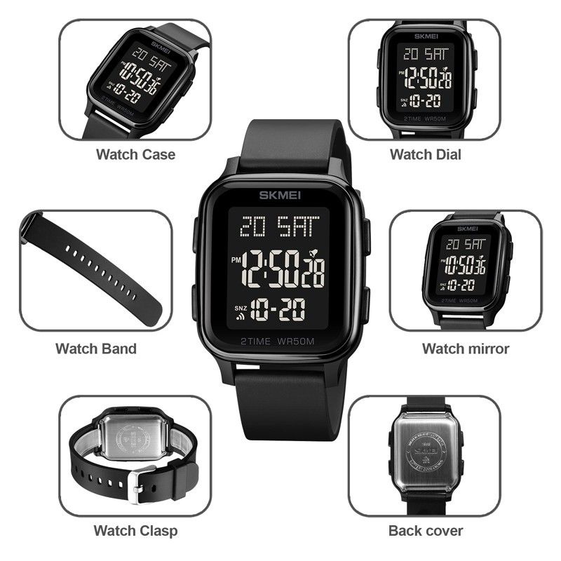 Jam Skmei 1858 rubber original free gift box