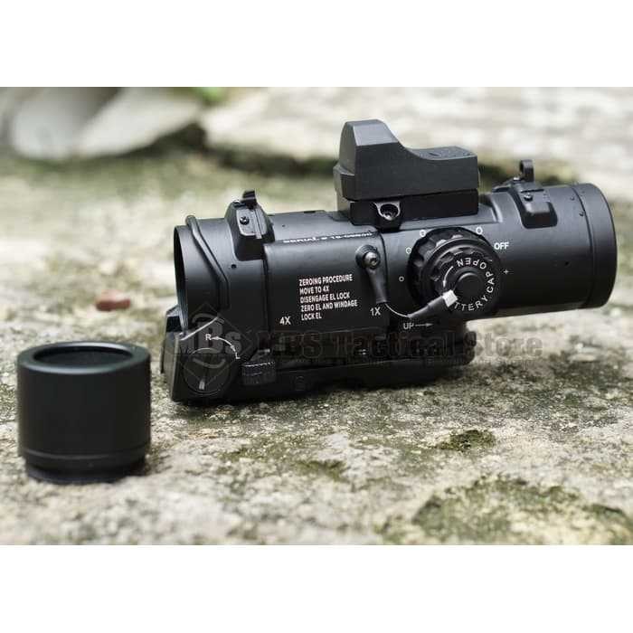 Kekeran Scope Elcan Spectre DR Zoom 4x Elcan Specter dengan Mini Holo