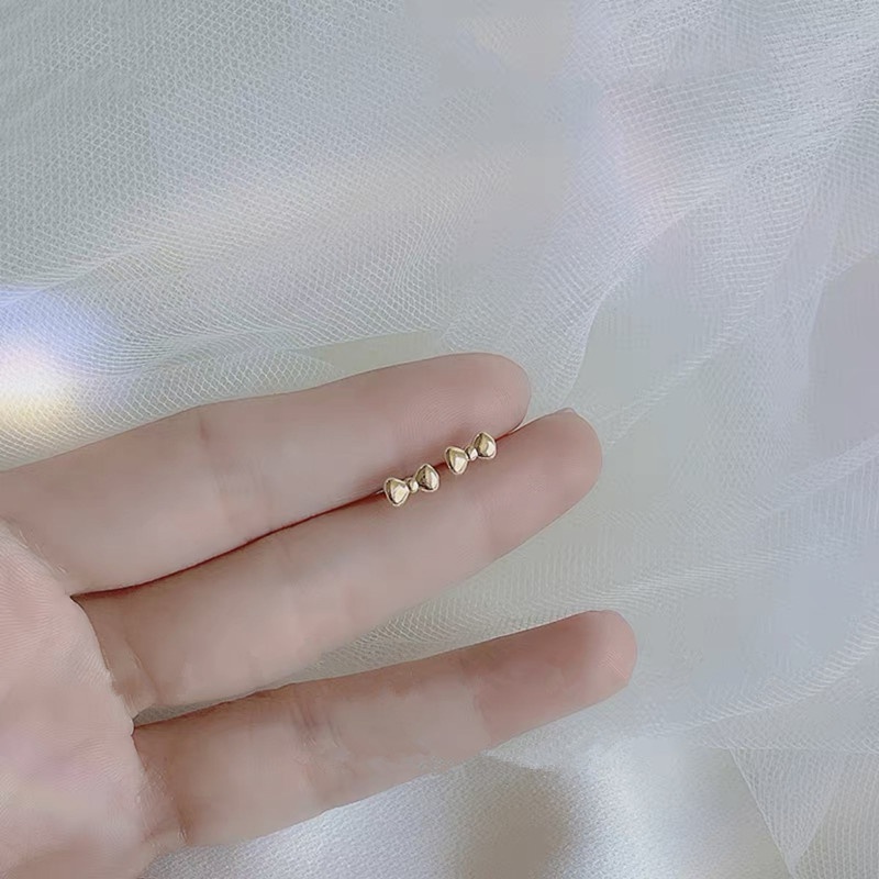 We Flower S925 Silver Geometric Deer Antler Fish Butterfly Stud Earrings for Women Girls-type D gold