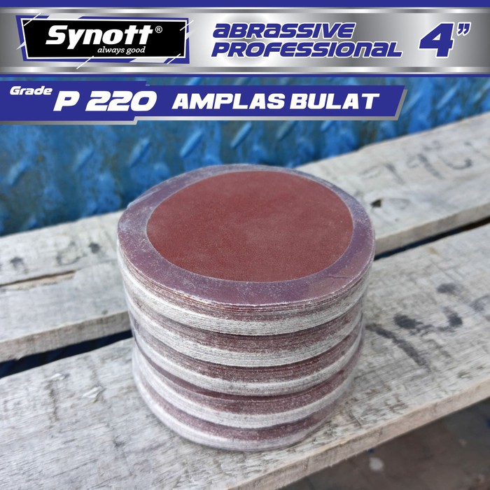 Amplas Bulat 4 INCH ( P220 5 PCS ) SYNOTT 5 Lembar