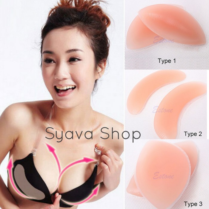 Silicon Bra Push Up Gel Insert Pad silikon pengangkat Payudara Montok