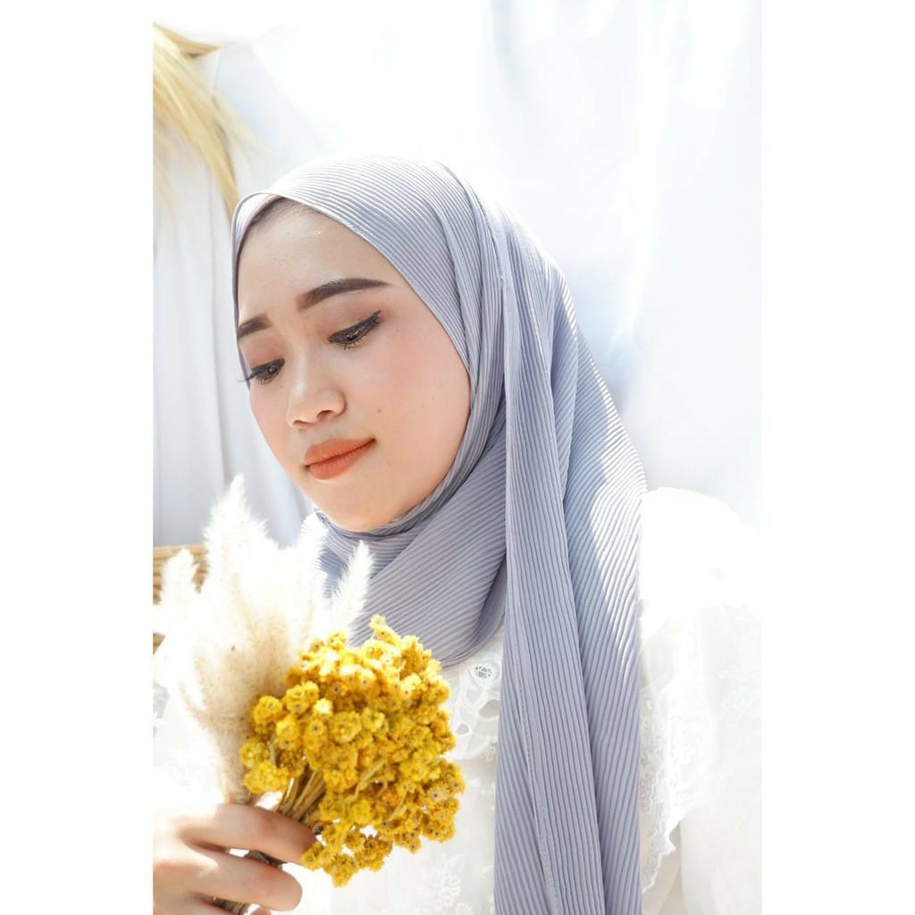 Pashmina Plisket Shawl lidi full  Pasmina premium Hijab Instant/Pashmina pleated shawl obral murah