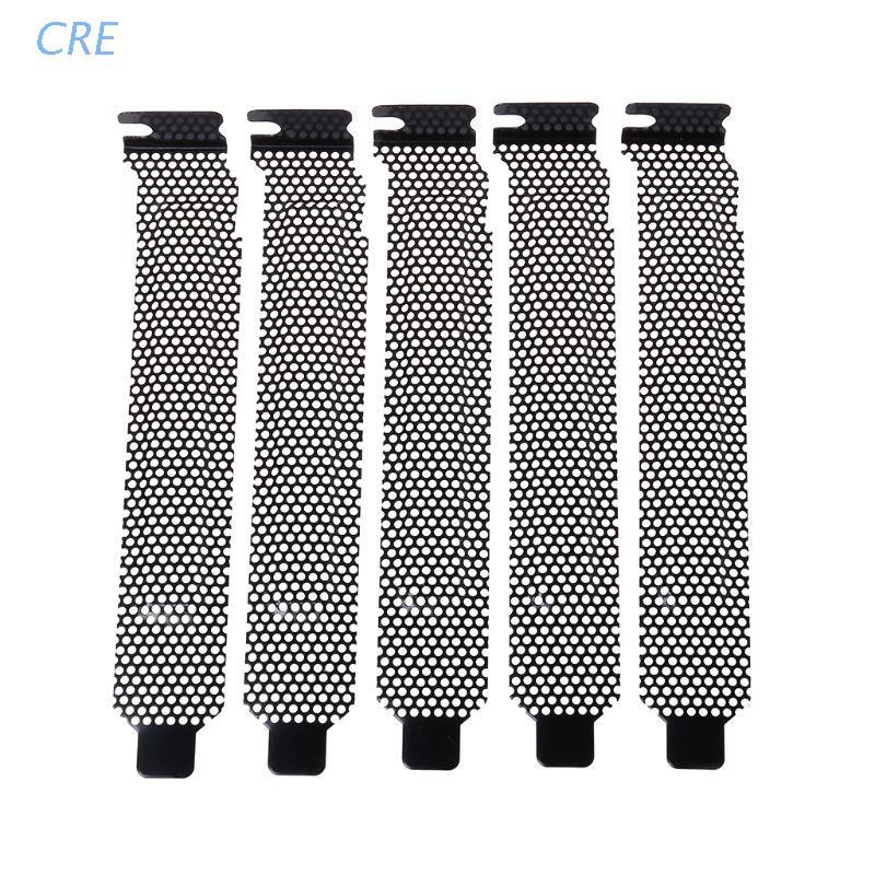 CRE  5PCS Ventilation Deflector PCI Slot Cover Frame Chassis Bits Block Cooling Fan Dust Filter Ventilation PC Computer Case Electrophoresis Metal Punching Punch