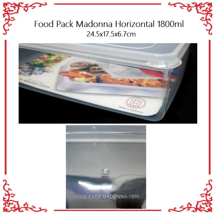 Food Pack / Toples Plastik Madonna Horizontal 1800ml