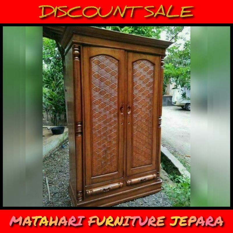 lemari pakaian kayu jati jepara murah
