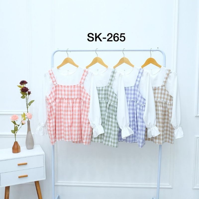 ANDRA BLOUSE KOTAK // SATU SET // ATASAN KOTAK // MODEL KOREA // LENGAN PANJANG // ATASAN TERBARU // TERMURAH