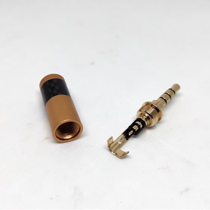 New Carbon Firber 4 Poles Jack 3.5mm With Mic Headset Plug Replacement