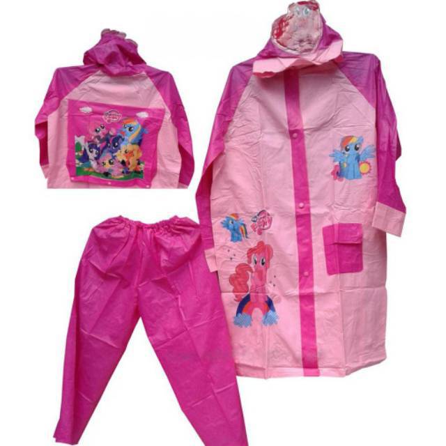 Jas Hujan Jaket Celana ANAK KARAKTER BAGPACK IMPORT