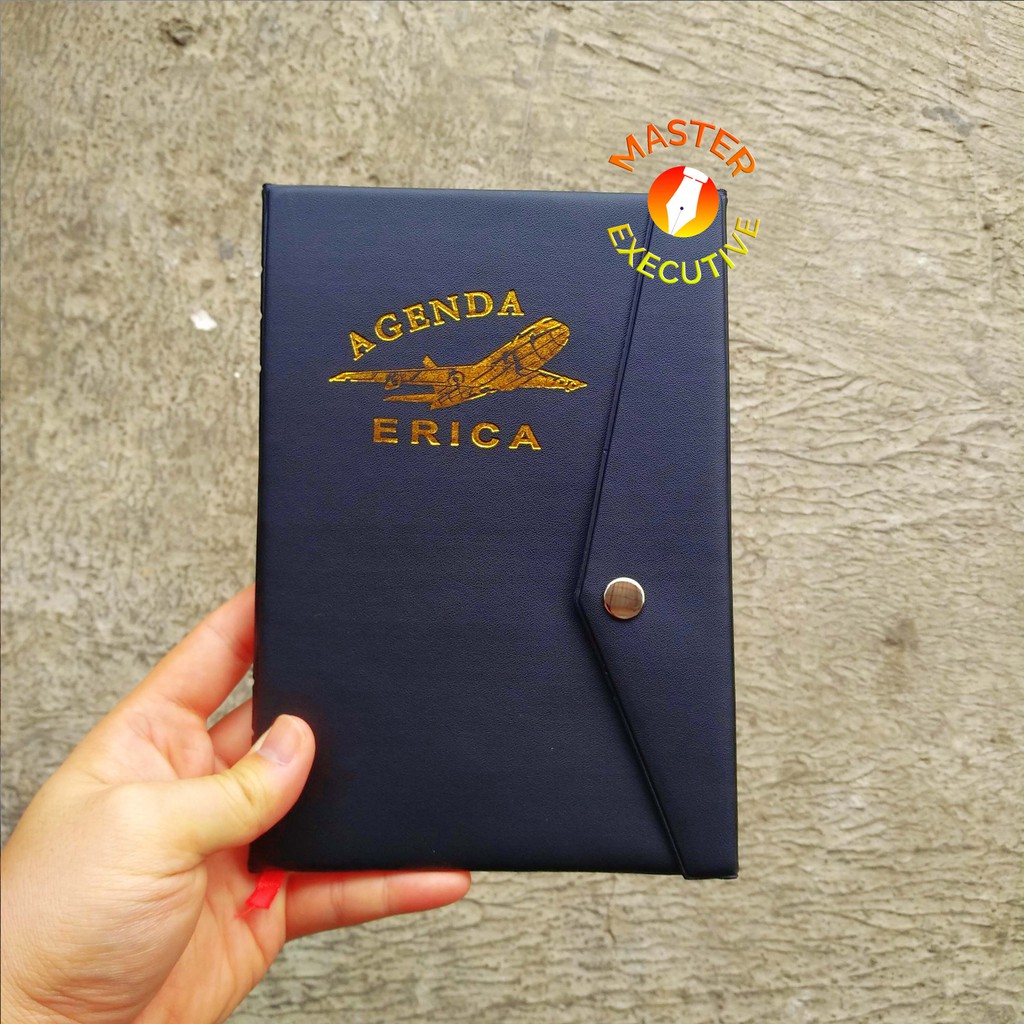 Erica Agenda Kancing Tipis Hitam Black / Planner