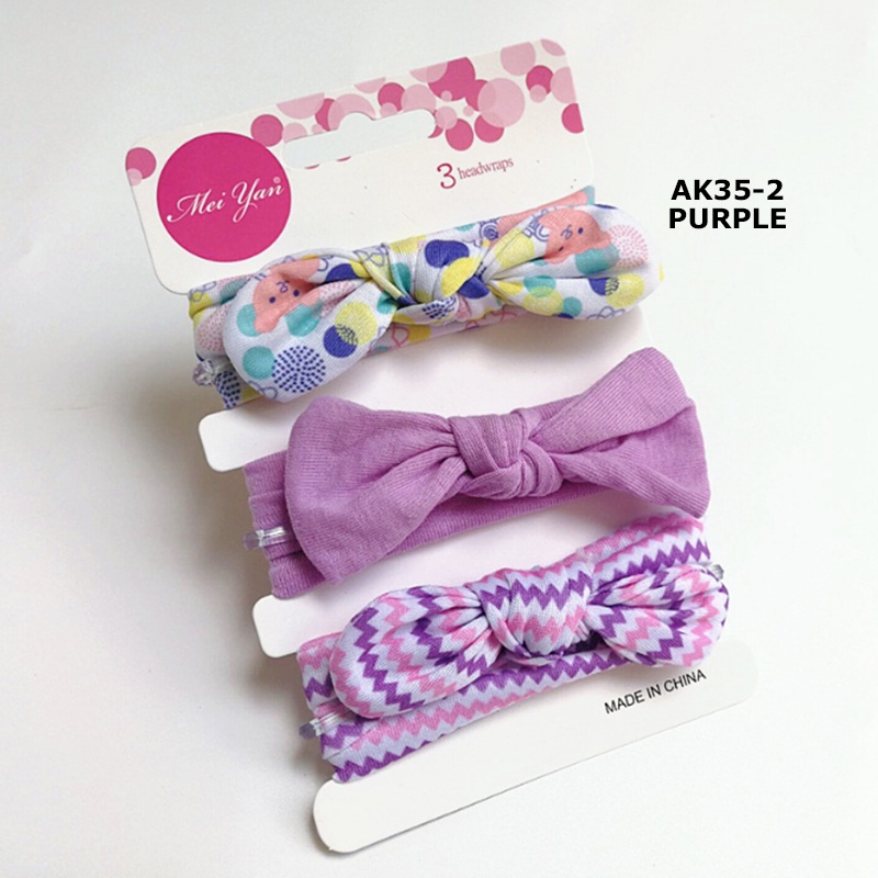 BANDANA BAYI ANAK PEREMPUAN SET 3in1 HEADBAND BABY BANDO FASHION KOREA LUCU IMPORT AK35