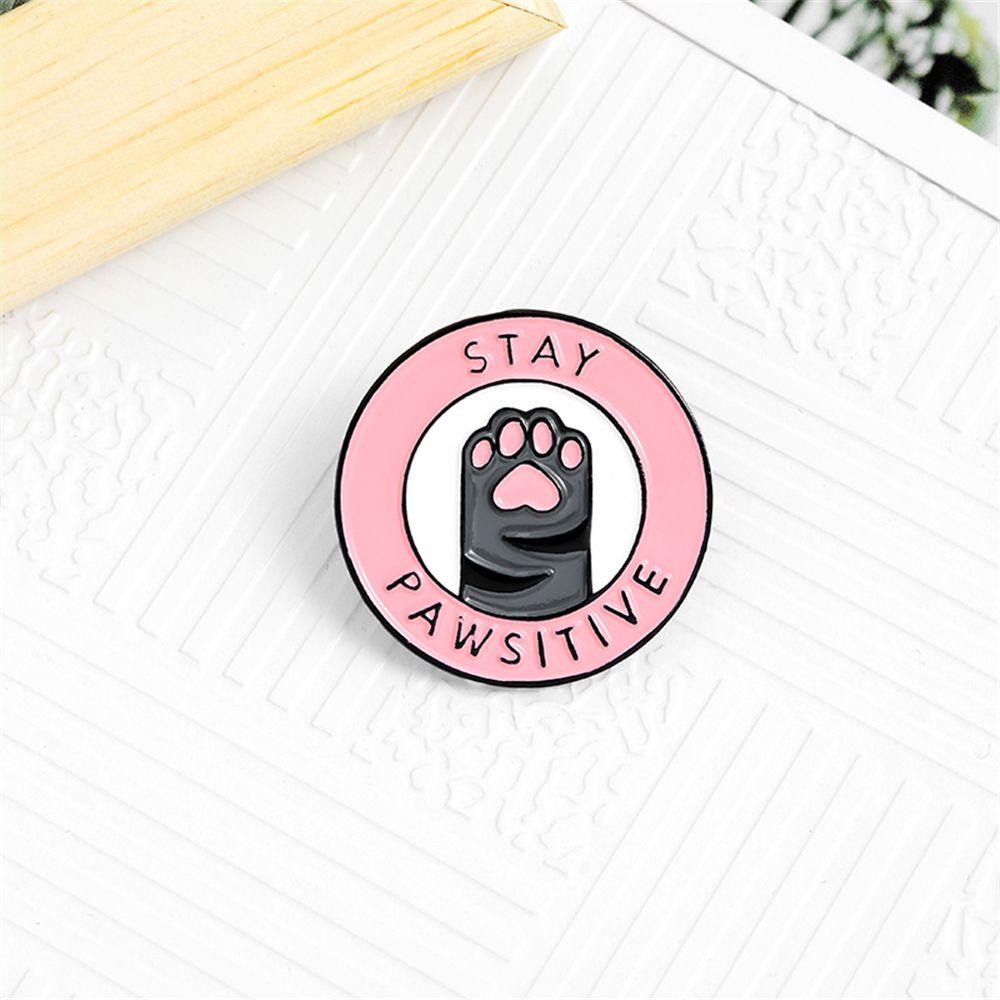 R-bunga Pin Fashion Huruf Lencana Enamel Pin Kartun Tetap Pawsitive