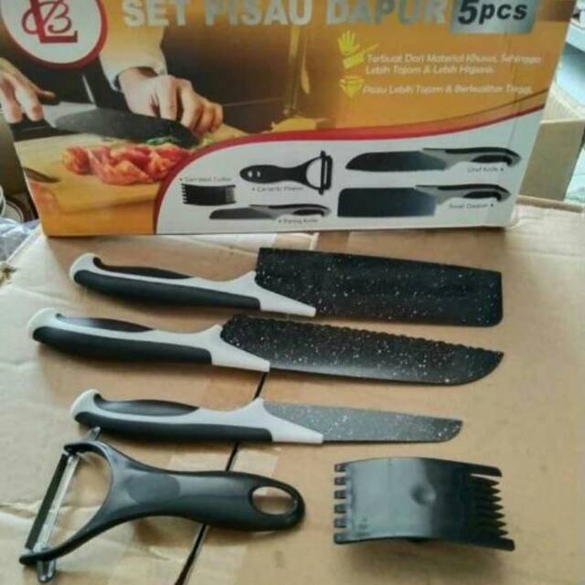 TERMURAH SET PISAU DAPUR VIRAL 5PCS, TERLARIS (BISA COD)