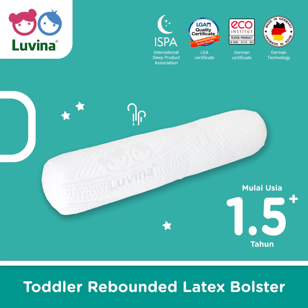 Luvina Bantal Guling / Bolster Latex Anak / Toddler 1.5-4 tahun