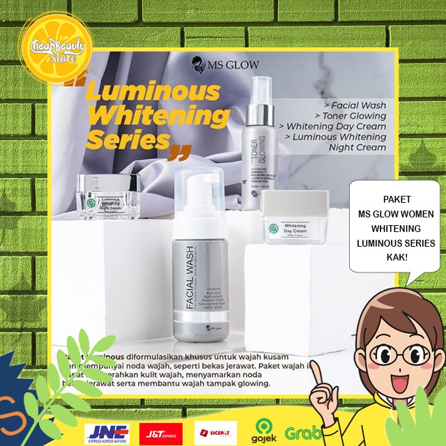 MS Glow women paket whitening luminous series, satuan bisa
