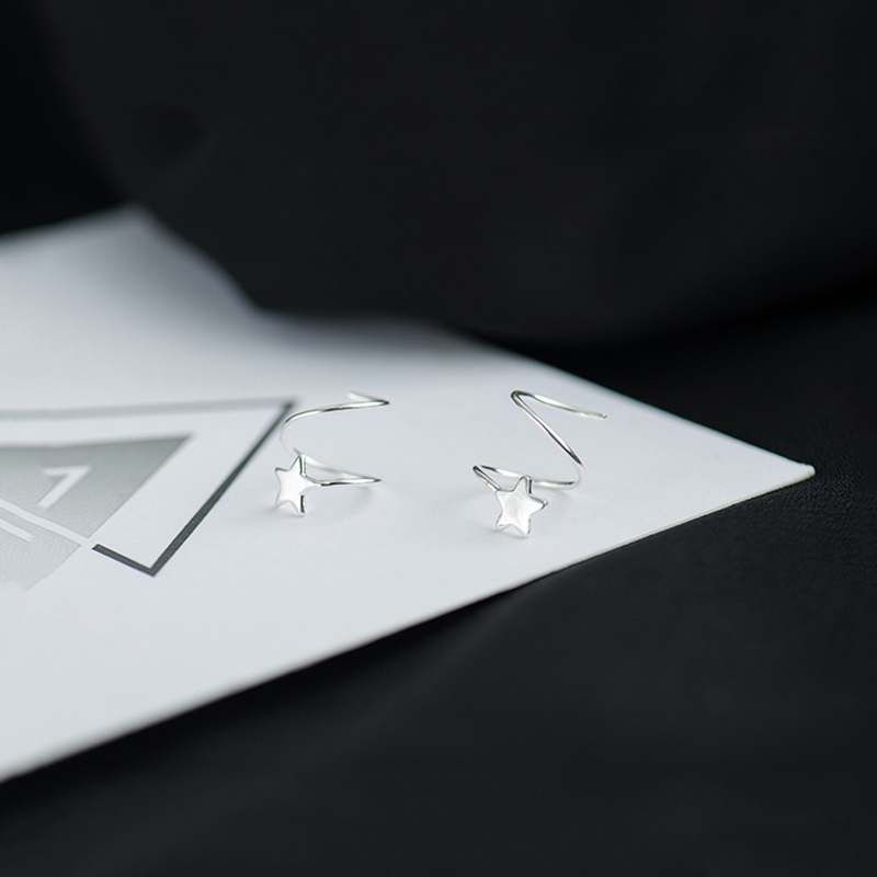 Exquisite Bright Anting Stud Earrings Anting Mini Kecil Pentagram Bintang Membungkuk Perhiasan Earring CANDY JEWELRY