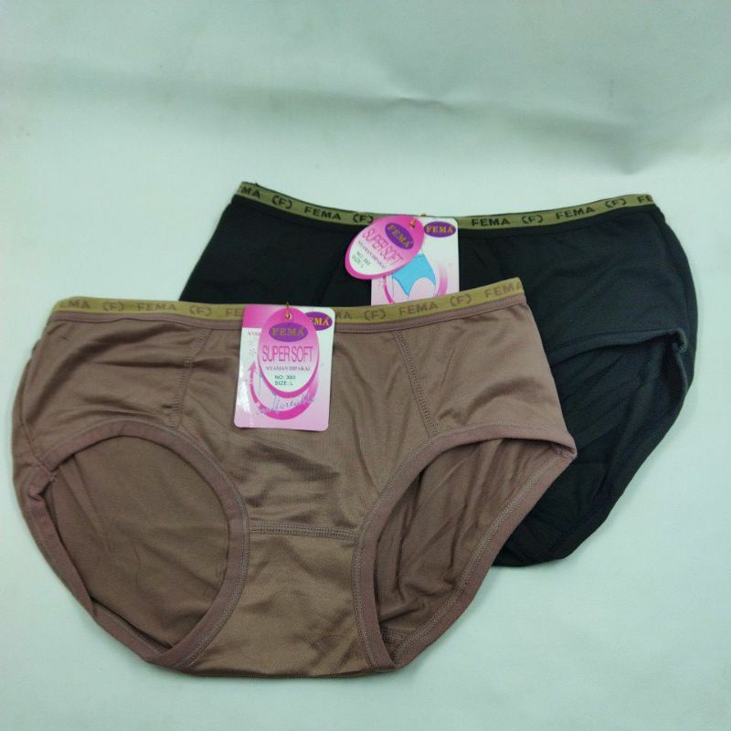 CD Celana Dalam Wanita Panties 393 XXL Fema Polos Import Katun Polyester Halus Premium