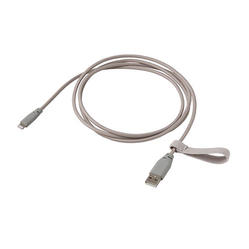 LILLHULT Usb tipe a untuk kabel pencahayaan tekstil abu toska / abu muda / abu tua, 1.50 m