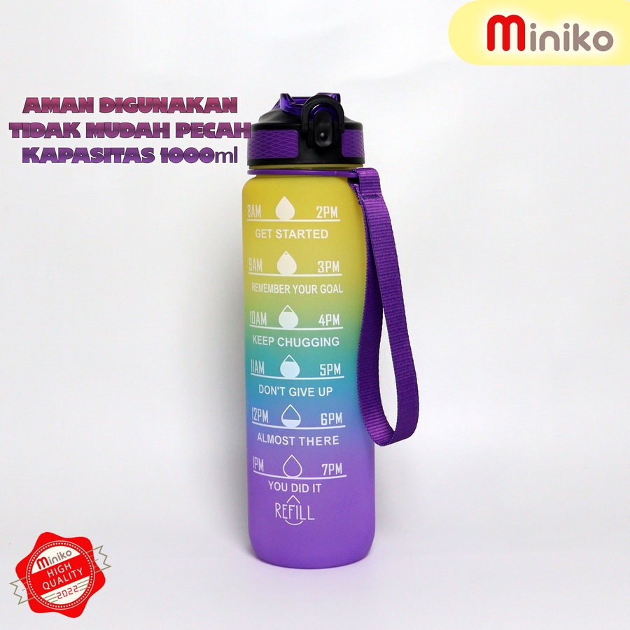 Botol Minum Viral 1 Liter - Botol Minum Motivasi 1 Liter