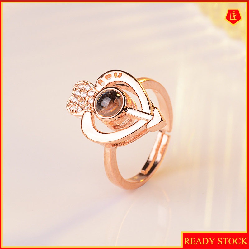 [Ready Stock]Creative Personality Heart-Shaped Memory Projection Ring for Women