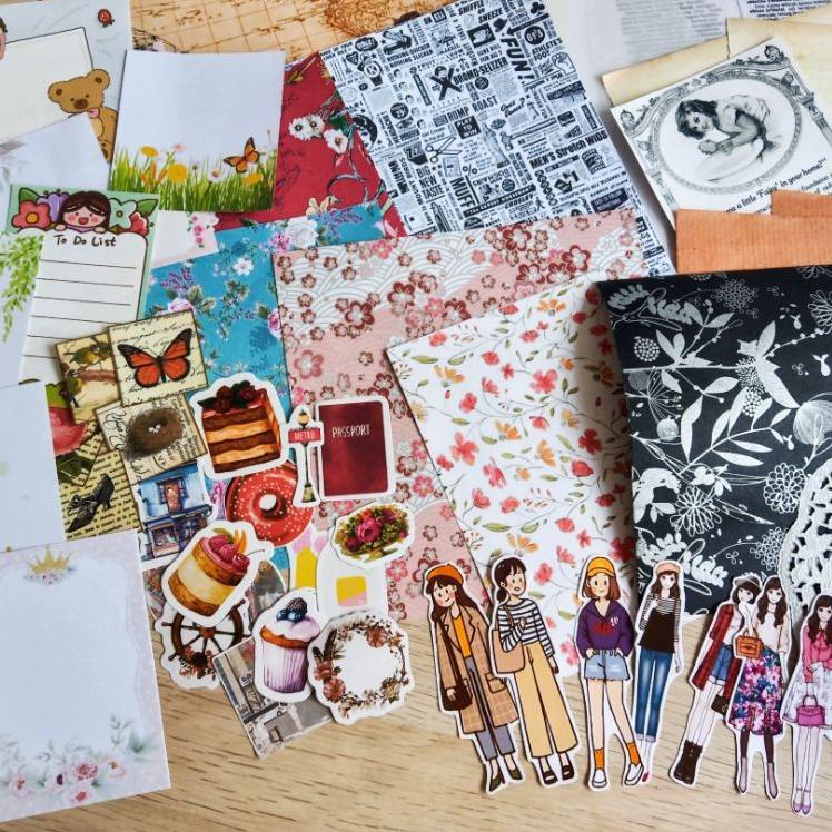 

Terbatas PRN89 Journal kit journaling kit aehetic junk journal scrapbook bundle aesthetic 85-165 pcs