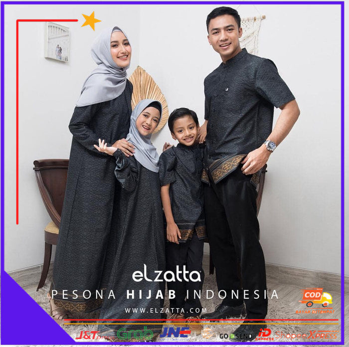 ❤BISA COD❤ Sarimbit Keluarga Elzatta Hijab Ori Sarimbit Zazira Koko Dewasa