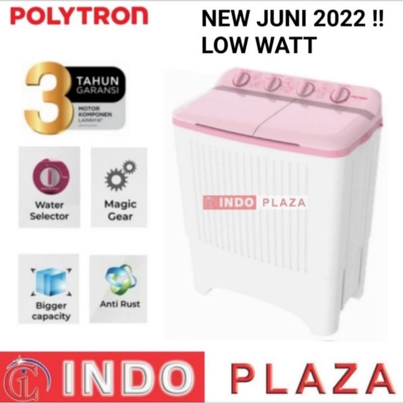 MESIN CUCI POLYTRON 2 TABUNG LOW WATT 7 Kg / 8 Kg PWM-7073 / 8073 NEW JUNE 2022