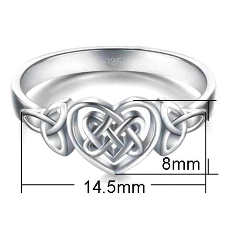 Fancyqube Cincin Sterling Silver 925 Desain Simpul Hati Tahan Lama Untuk Pernikahan