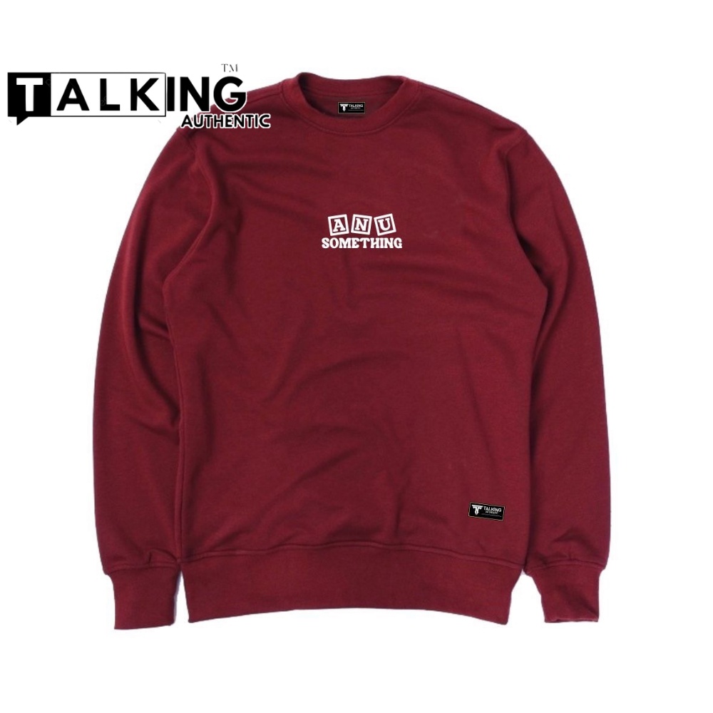 TALKING Sweater Pria ANU Maroon Sweater Crewneck Sweater Sweatshirt