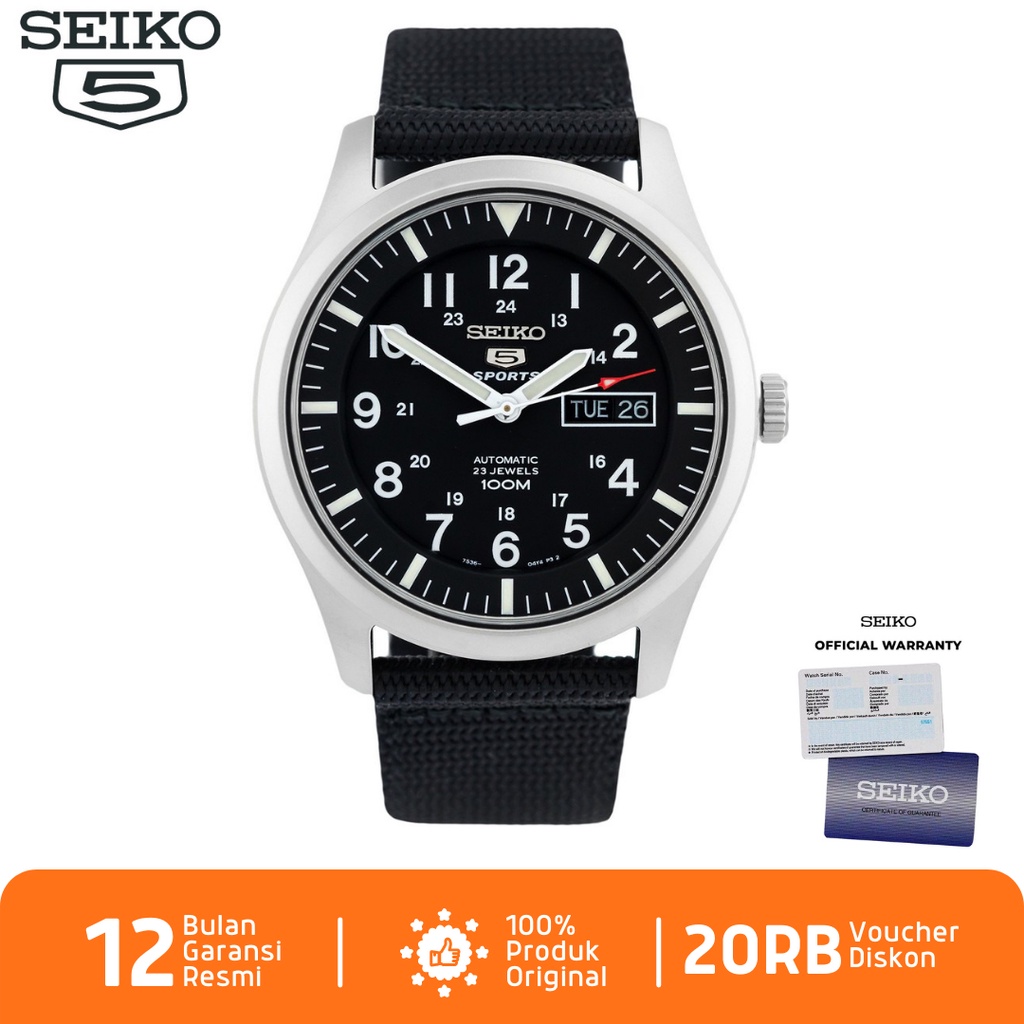 Seiko 5 Sports SNZG15 Jam Tangan Pria Seiko 5 Automatic SNZG15K1 Nylon Strap