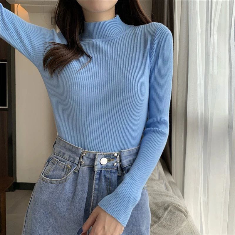 KAOS RIB TURTLENECK WANITA / KAOS LEHER TINGGI WANITA / TURTLENECK LENGAN PANJANG WANITA / KAOS UNIQ