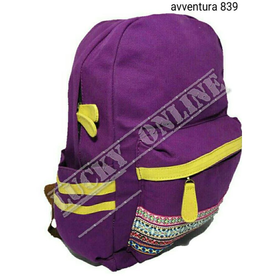 Discount tas ransel kanvas motif tribal/batik/distro/fashion/sekolah/kerja/ungu Paling Bagus