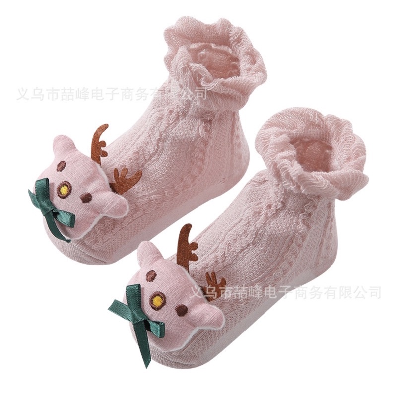 Kaos Kaki Bayi Anak Perempuan Mid Length Model Tipis Stretch Boneka / Baby Girl Socks