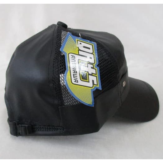 Topi Fashion Gaya / Topi Hitam Kulit ITALY + Pengatur Ukuran Kepala