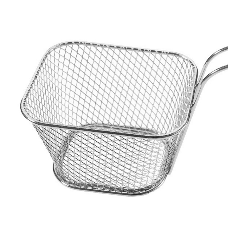 Keranjang Kentang Goreng Ayam Bentuk Persegi Panjang Bahan Stainless Steel