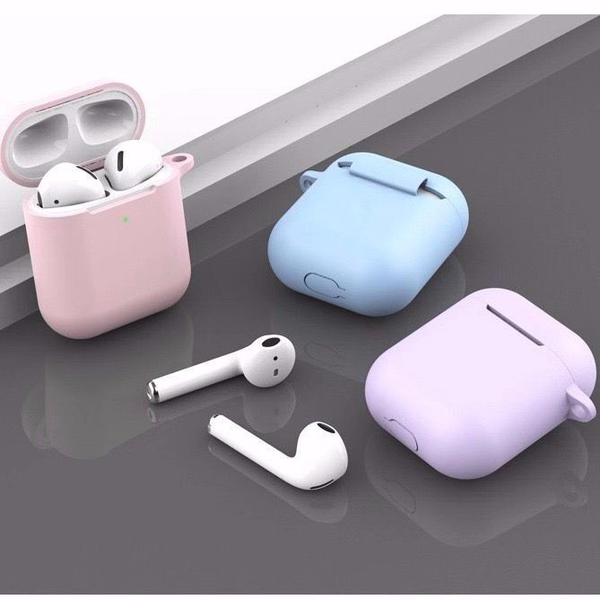 Soft Case Silikon Pelindung TWS AirPods 1 &amp; 2 (inpods 12 (i12) bisa tetapi tidak full)  + carabiner