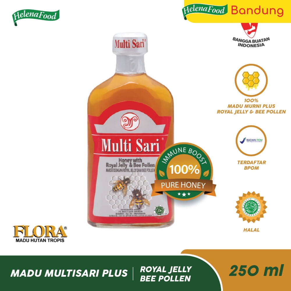 

Multisari Plus 250 ml Madu Murni Asli Ekstra Royal Jelly dan Bee Pollen