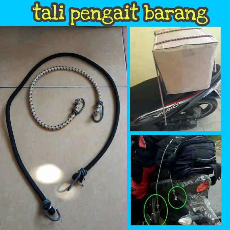 TALI PEGAS UNTUK BARANG TALI BAGASI STRECH PANJANG 100CM 1METER DAN 60CM TEBAL