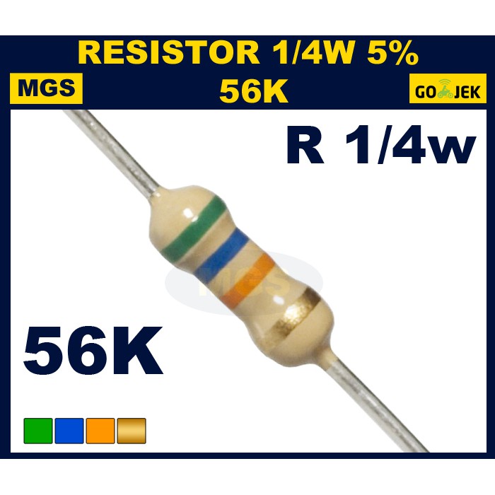 Resistor 1/4w 56K 5% 1000PCS